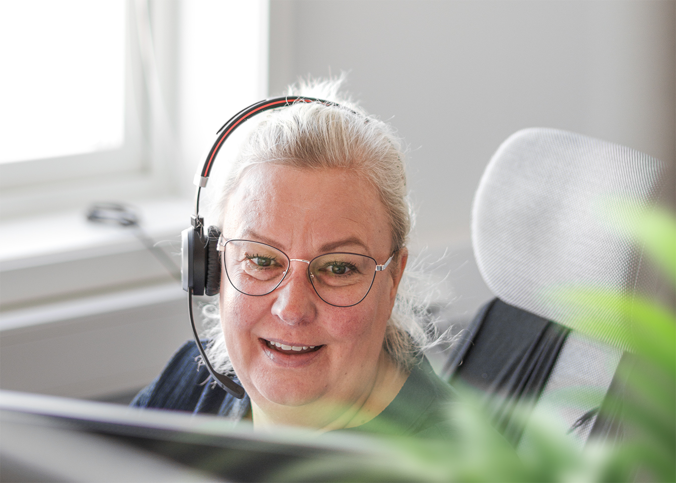Emma arbetar på Optimerad Frakts kontor i Tranås